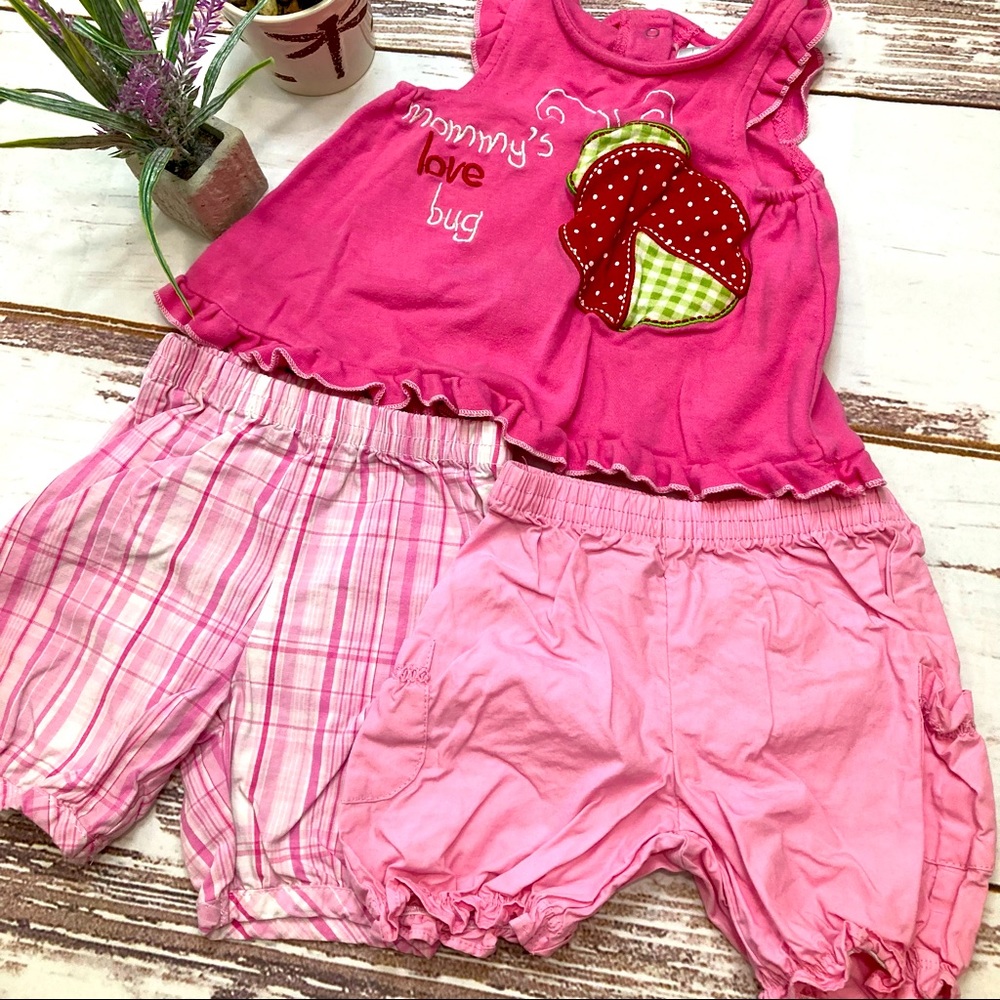 Wishes & Kisses Outfit Hot Pink Lady Bug Sz 0-3M